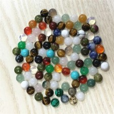 100pcs Mixed Natural Stone 4mm Round Cab Cabochon DIY Crystal Agate Jewelry
