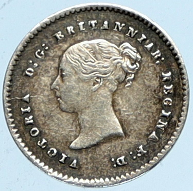 【coins victoria】 1860 GREAT BRITAIN UK Queen Victoria ANTIQUE VINTAGE Silver 2