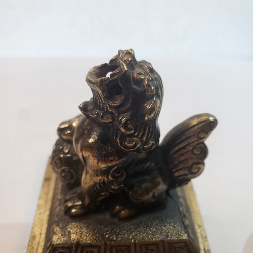 Vintage Metal Censer Incense Burner 2 piece Foo Dog Made in Japan 4 x 2 x 2 - Picture 11 of 11