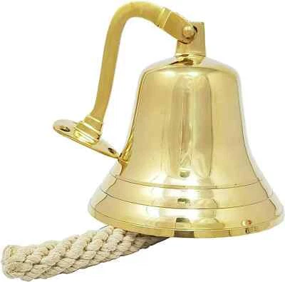 Brass Vintage 6" Ship Bell School, Dinner, Reception, Home Décor Wall Hanging - Image 1 of 3