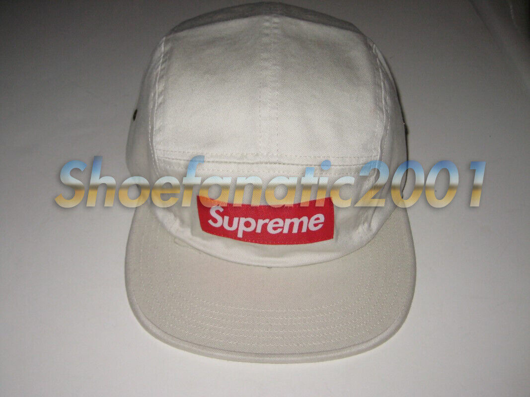 Supreme Box Logo Washed Chino Twill 5 Panel Camp Cap Stone Leather Buckle