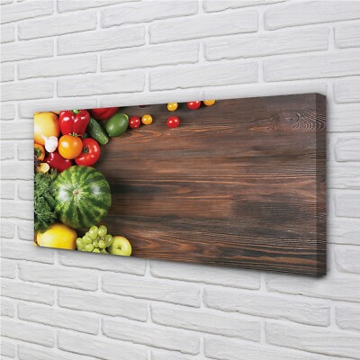Tulup Leinwandbild 140x70 Wandkunst Watermelon Tomaten Dill