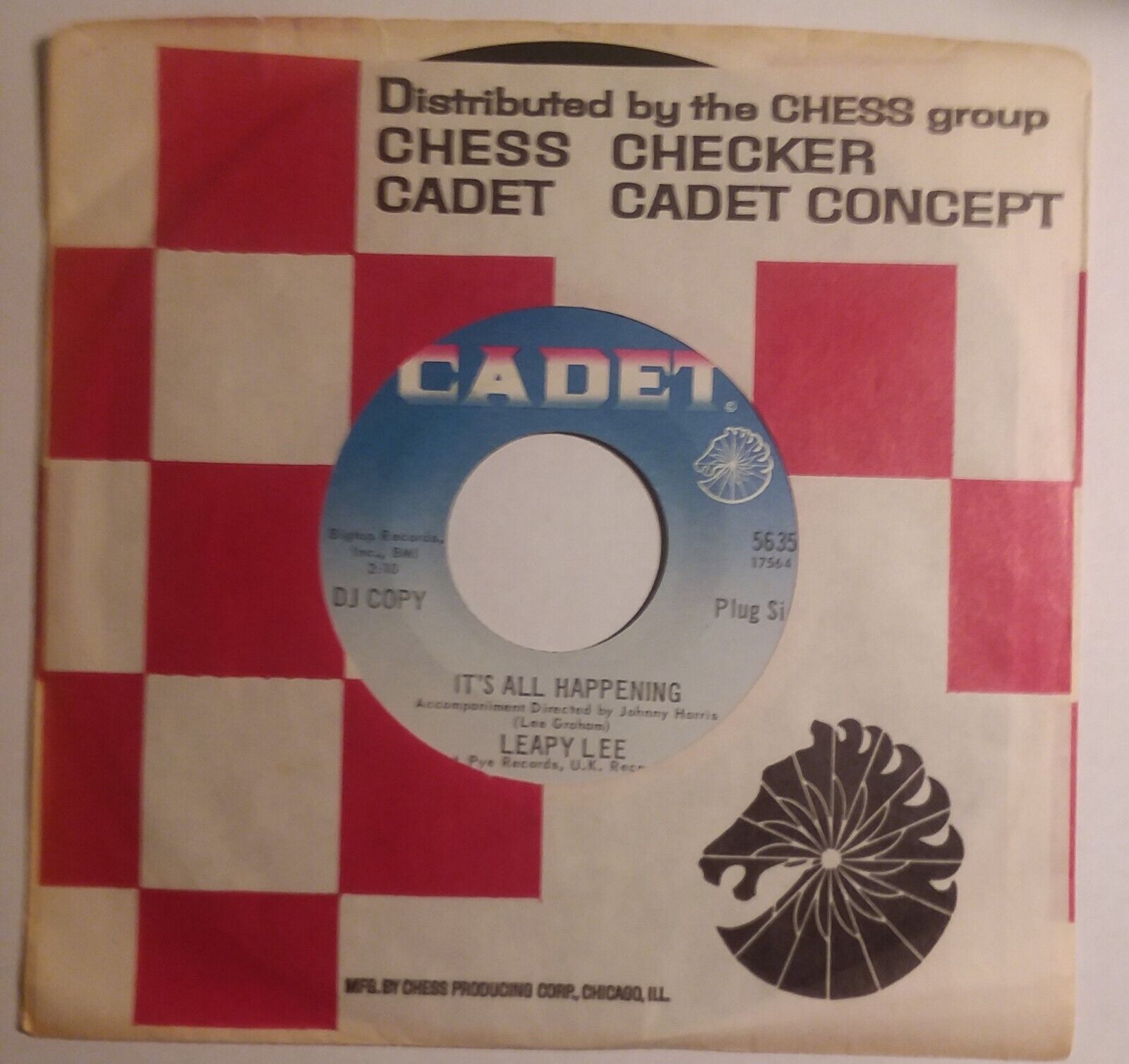 LEAPY LEE 45 IT'S ALL HAPPENING B/W IT'S GREAT VG+ CADET 5635 POP PROMO 