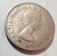 1 One Shilling 1956 UK GB Coin Elizabeth II British Crest Shield
