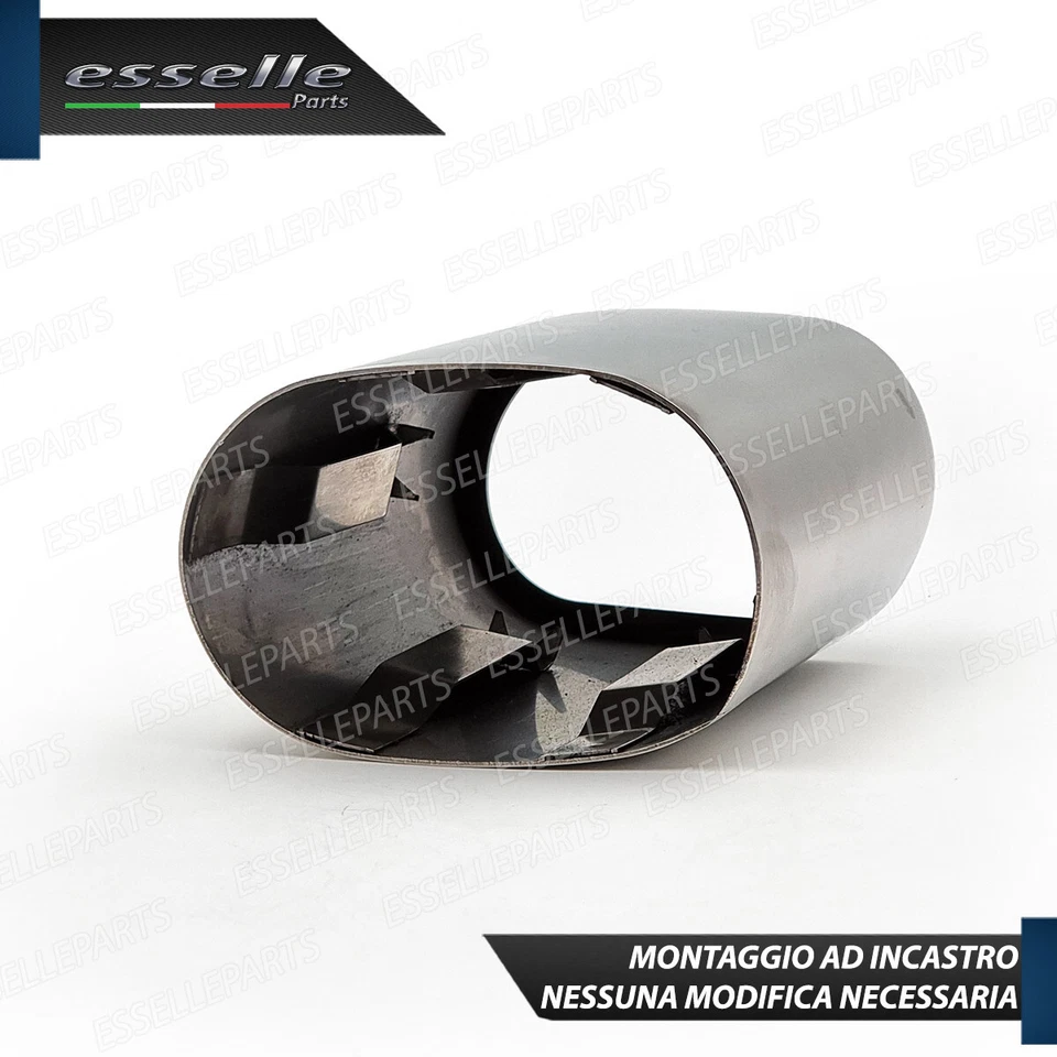 TERMINALE SCARICO CROMATO LUCIDO ACCAIO INOX BMW SERIE 1 E87 E88 E81 E82 OVALE - Immagine 4 di 4