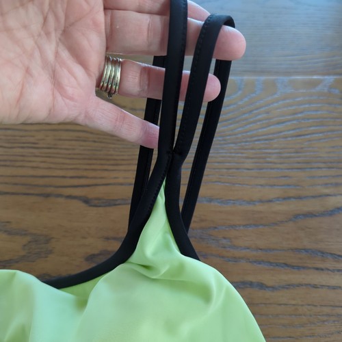 Trimshaper Women's one piece lime green black swimsuit size 14 ruched side - Picture 6 of 15