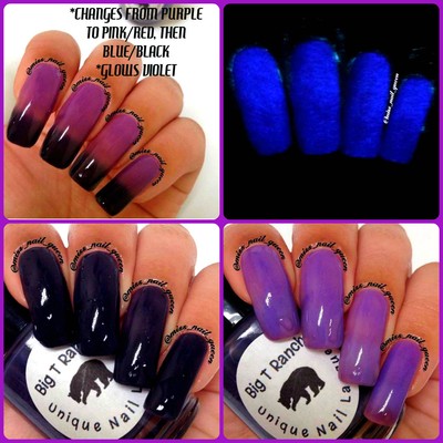 Color Changing Thermal Nail Polish Ombre Purple Pink Blue