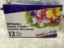 NEW Pentel Arts 12-Pack Oil Pastels Set Assorted Colors PHN-12 drawing sketch