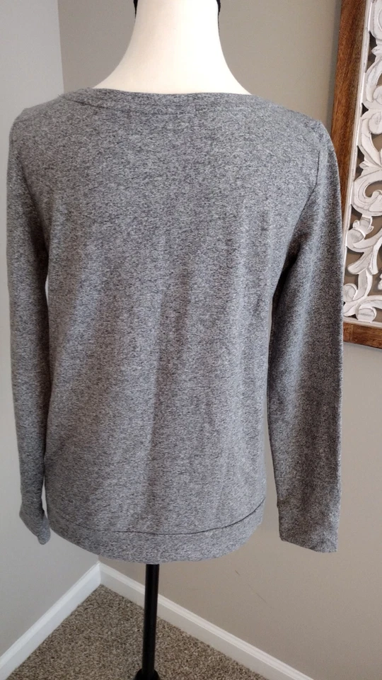 ANN TAYLOR LOFT XS ВЕРЕСКОВЫЙ СЕРЫЙ БИСЕРОМ ДЛИННЫМ РУКАВОМ ХЛОПОК/ПОЛИЭСТЕР ТОЛСТОВКА - Изображение 2 из 4