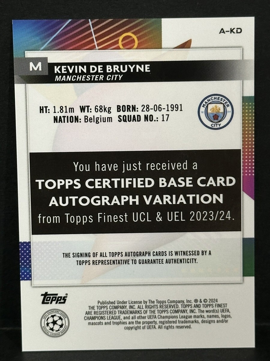 2023-24 Topps Finest UCC Manchester City Kevin De Bruyne