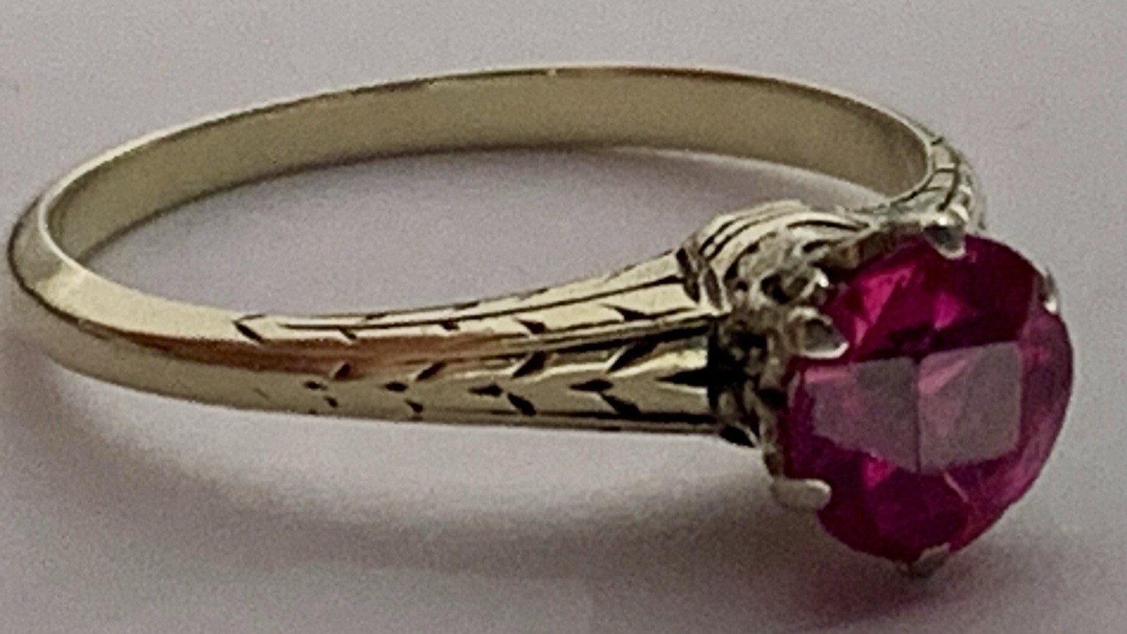 Ruby Ring, Solid 14k Yellow Gold Estate, Vintage,… - image 2