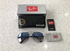 Rayban Rb3025 Aviator Black Frame /  Blue Lenses Size 62-14-140