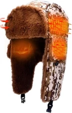 Heated Trapper Hat- Windproof,Electric Rechargeable Warm Hat (with 1 Power Bank)