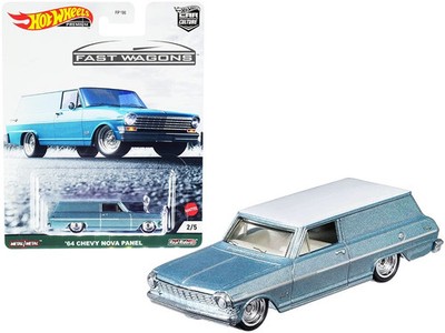 1964 Chevrolet Nova Panel Light Blue Metallic with White Top ''Fast Wagons'' Serie