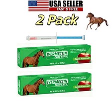 2 Pack New Paste Wormer Horse Dewormer Apple Flavor US Free Shipping