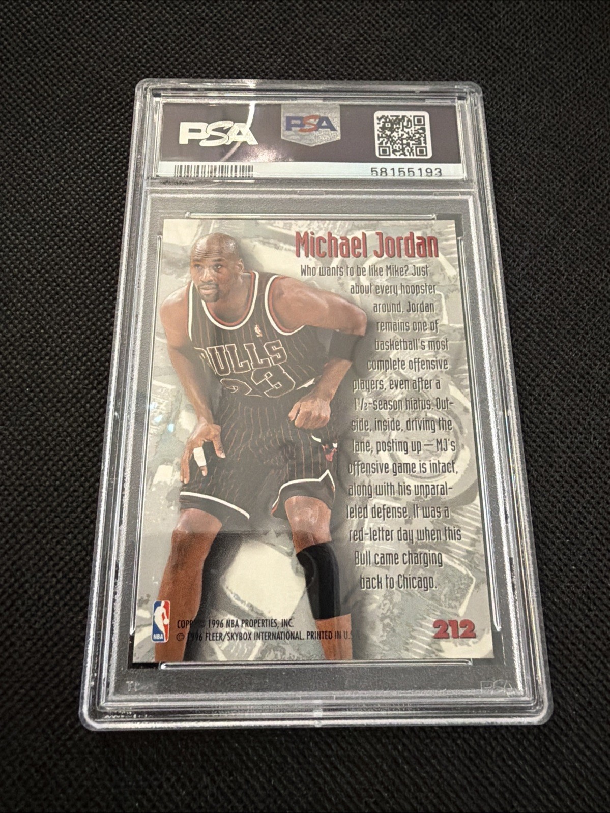 Michael Jordan 1995 Metal Nuts & Bolts #212 - PSA 6 - Nice Clean Slab view 12