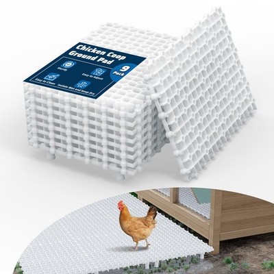 Chicken Coop Ground Pads, 9 Pack Chicken Coop Walking Pads Raise above Ground Av