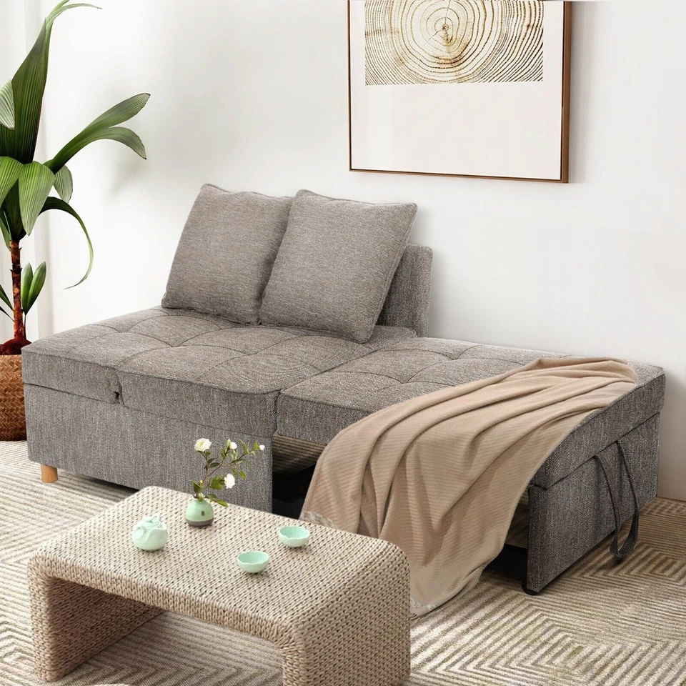 Sofá cama otomano plegable silla sofá cama 4 en 1 respaldo ajustable con almohada Foto 2 de 4