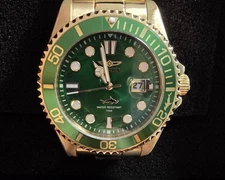 Invicta 30027 - Pro Diver 43mm Quartz Watch - Gold /Green Dial