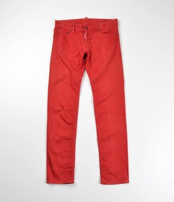 Dsquared2 Mens Straight Jeans Red Garment Dyed Denim Italy Sz 46 W32 L33