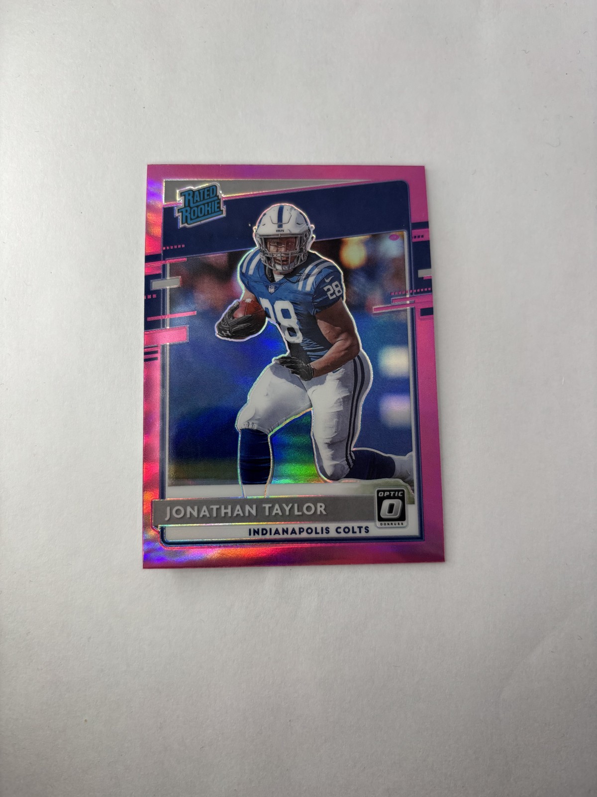 2020 Panini Donruss Optic Rated Rookies Jonathan Taylor #167 Pink Prizm (RC) SP