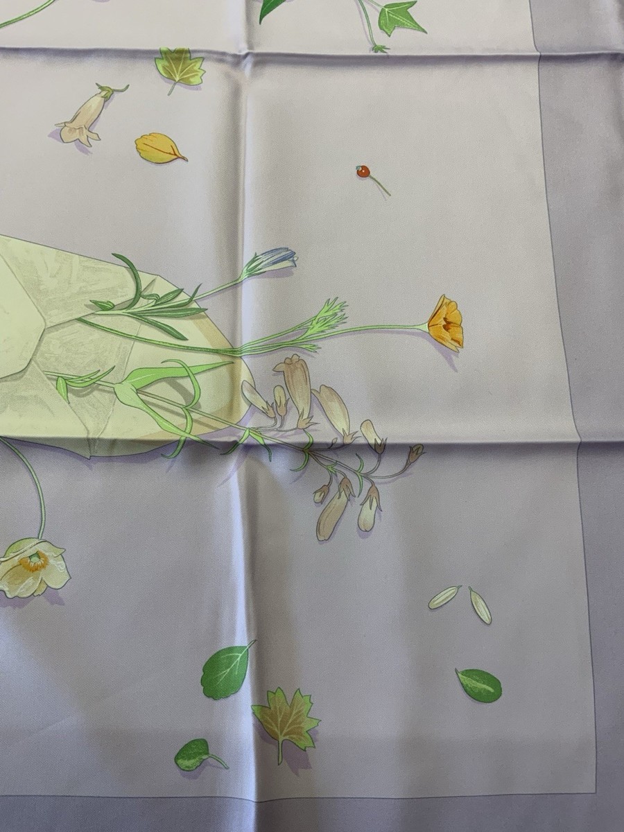 Hermes Vintage Des Fleurs Pour Le Dire Silk Scarf, Purple, 90cm