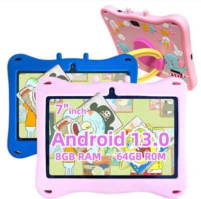 Kids Tablet 7 inch Android 13 Tablet for Age 3-12 8GB +64GB  WIFI 6 Time Control