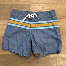 Birdwell Beach Britches Board Shorts USA Made Blue Surf Swim Trunks Mens 32