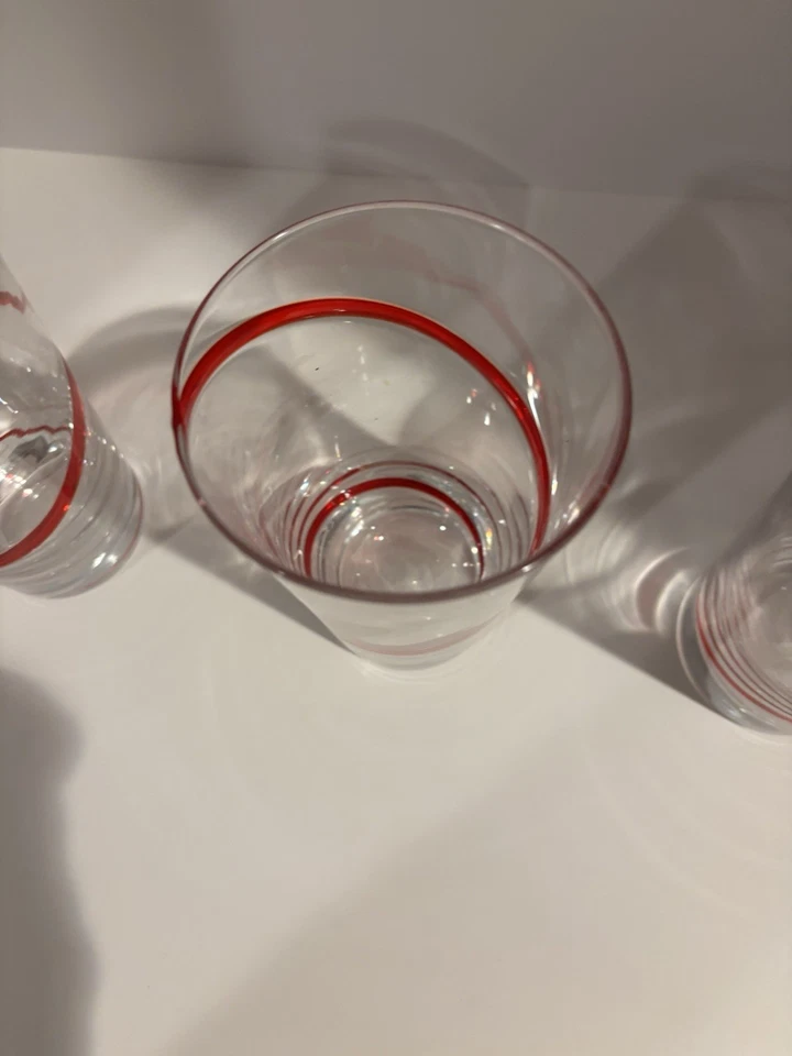 Conjunto de 3 copos píer 1 espiral redemoinho vermelho 6,5" - Imagem 4 de 4