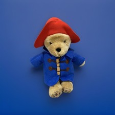 Paddington Bear Plush 9  w/ Blue Coat  Red Hat   Eden 2015 Stuffed Animal