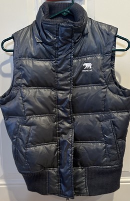 Predator Puffer Vest Dark Gray Women's Size S  70% Down 30% Feather Winter Zip