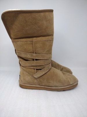LAMO Suede Shearling Lined Wrap Up Winter Boots Size 11
