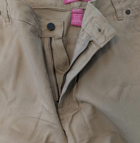 Woman Within 20W Tan Jeans Five Pocket Cotton Light Brown Cuff 10.5" Across NWOT - Picture 4 of 12