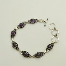 Braccialetto ametista pietre preziose etnico fatto a mano gioielli 12 grammi per unisex AB 47504