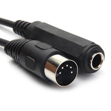 6.35mm Female 1/4" TRS to DIN 5 Pin MIDI Cable Adapter for Speaker, Amplifier