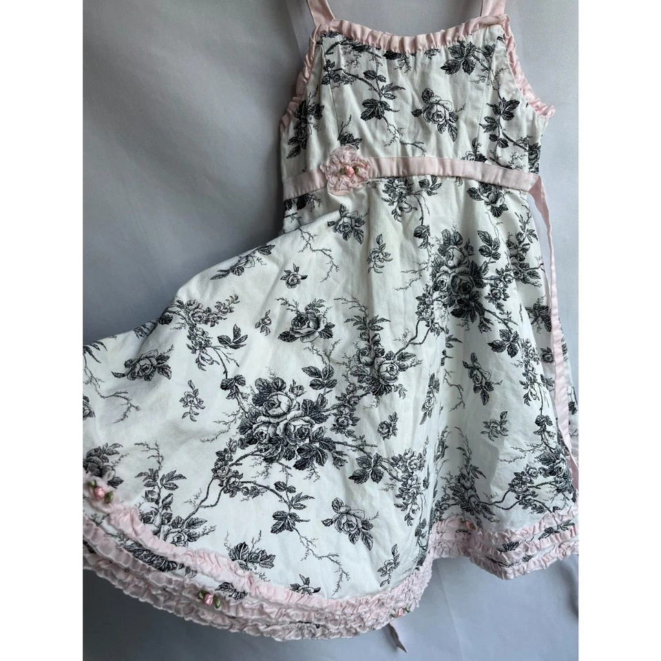 Biscotti Collezioni Girls 100% Cotton Floral Babydoll Dress Size 4 Cute Prairie - Image 4 of 4