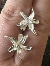925 Sterling Silver Earrings 3D Flower Stud Earrings