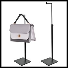 Black Metal Purse Display Stand Adjustable Height Tabletop Holder for Bags an...