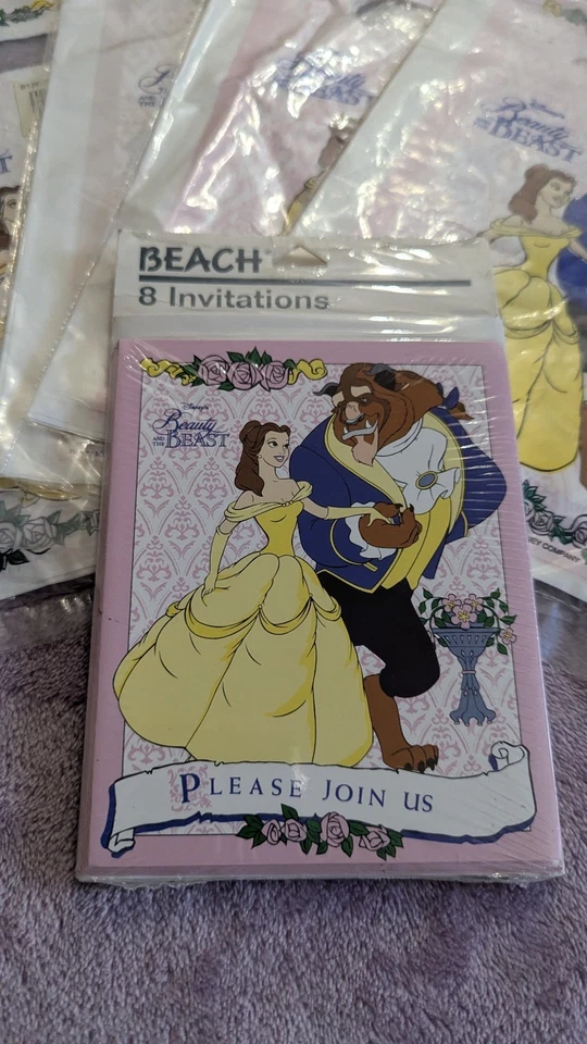 Lote de Favores de Fiesta Bella Bestia Disney De Colección Bolsas de Botín Invitaciones  Foto 2 de 4