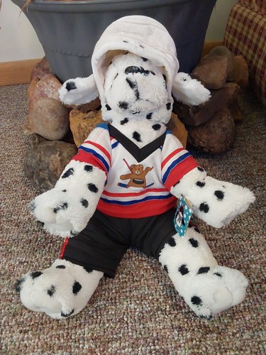 2001 VINTAGE THE Bear Factory Plush Stuffed Dalmatian Hockey Jersey Rare Dog Toy - Picture 2 of 8