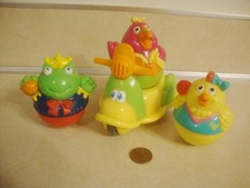 Vintage 2003 Hasbro WEEBLES Wobble x4 Bird Chicken Tricycle Frog Playskool