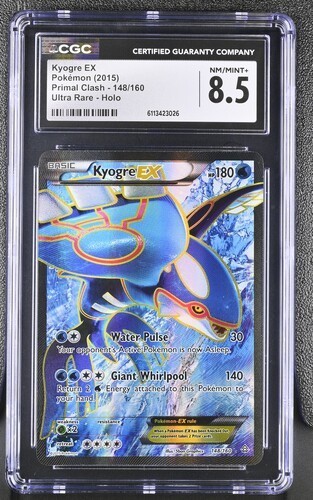 CGC 8.5 KYOGRE EX 148 XY PRIMAL CLASH ULTRA RARE HOLO POKEMON NM/ MINT