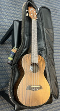 Oscar Schmidt OU9T Exotic Bocote Wood Tenor Ukulele, Satin Natural W/Case