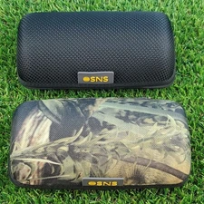 (2) Magnetic Closing Eye Glasses Hard Case (Black & Camo) 7"x3"x2" Visor Clip