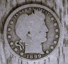 1899 Barber Quarter 90% Silver