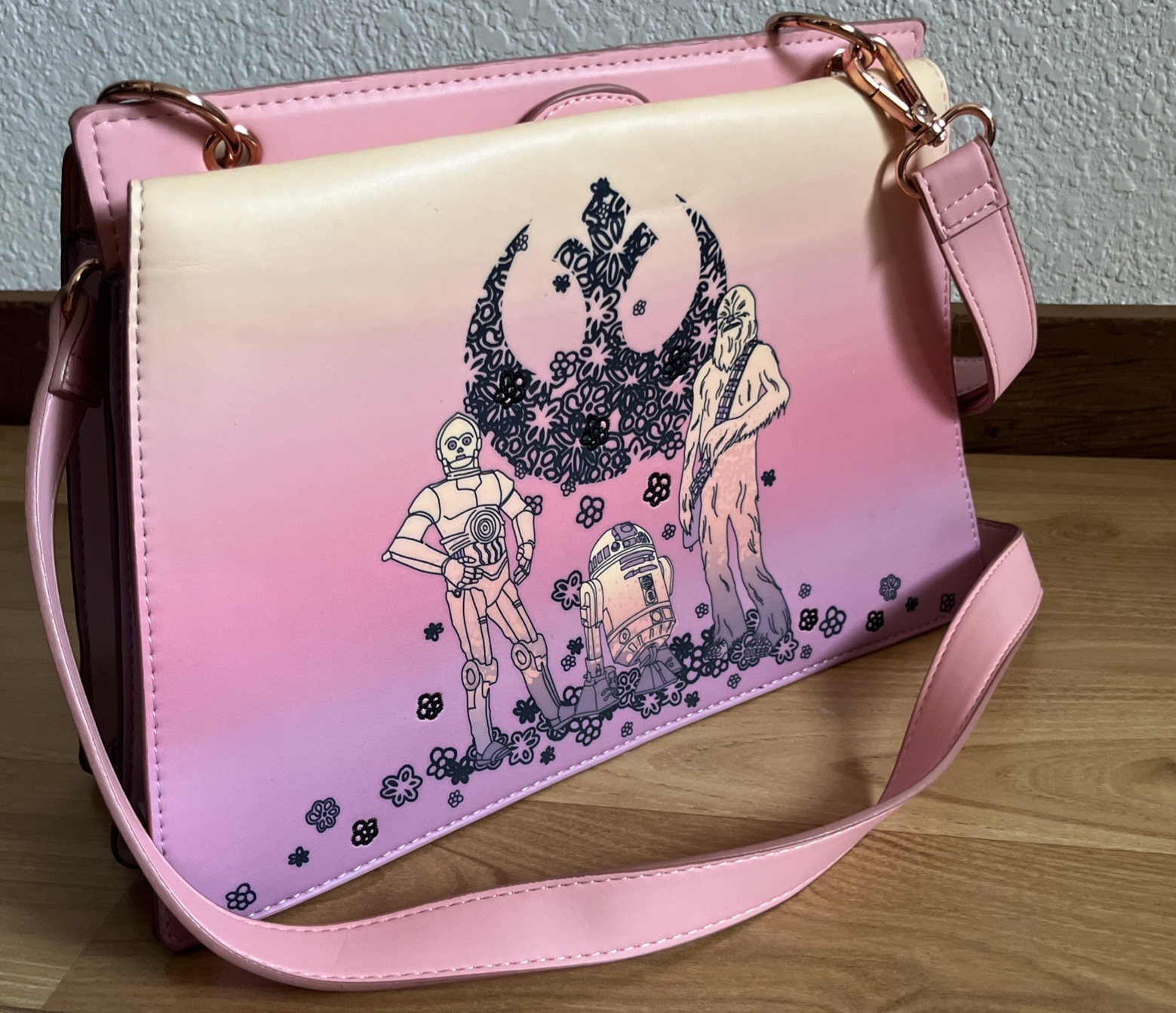 STAR WARS Pink Ombre Our Universe Hot topic disney loungefly Purse Shoulder Bag