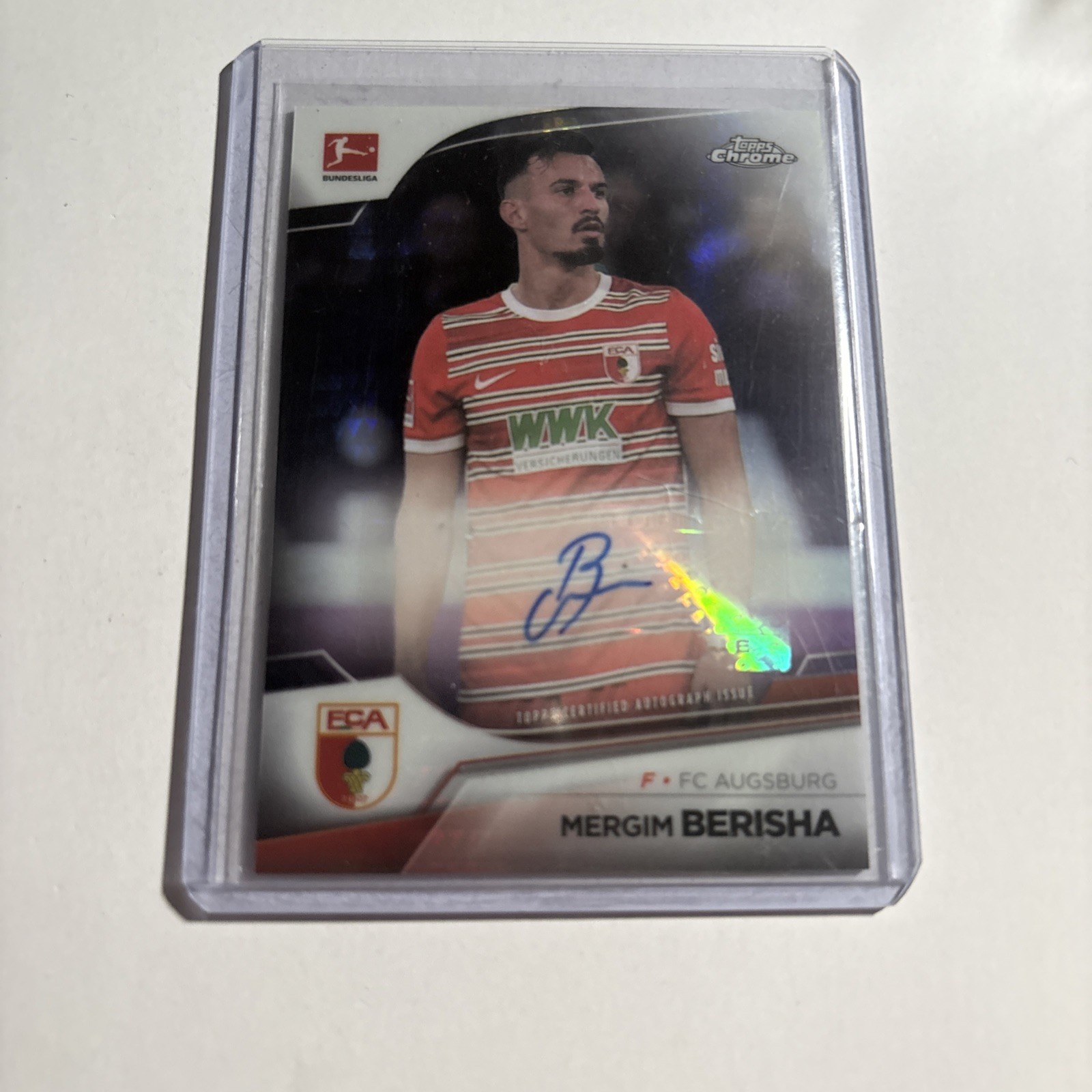 2022-23 Topps Chrome Bundesliga Mergim Berisha Prism Refractor Auto #'d 007/165