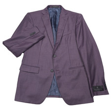 John Varvatos Bleecker Suit Jacket Mens 40R Purple Sharkskin Slim Fit Blazer