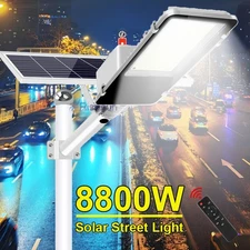 8800W Commercial Solar Street Light Outdoor Dusk to Dawn High Bright Road Lamp