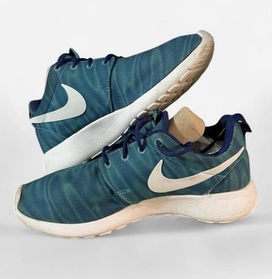 Nike Roshe Run One Print Aqua Womens Size 7 Clouds Gym Workout Running Blue